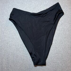 Victoria's Secret Black Bikini Bottoms with Pink Logo Print